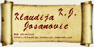 Klaudija Jošanović vizit kartica
